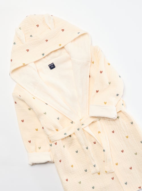 Cotton Gauze and Terry Bathrobe - Kiabi Home - Kiabi