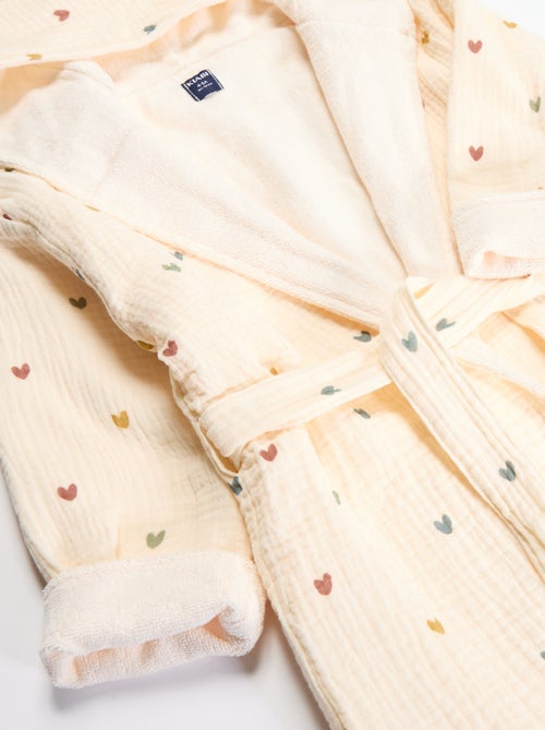 Cotton Gauze and Terry Bathrobe - Kiabi Home - Kiabi
