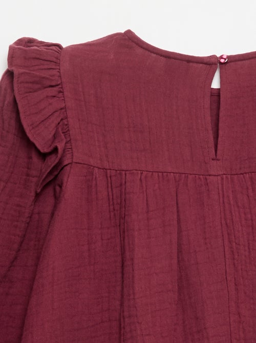 Cotton gauze dress with ruffled armholes - Kiabi Cotton gauze dress with ruffled armholes - Kiabi