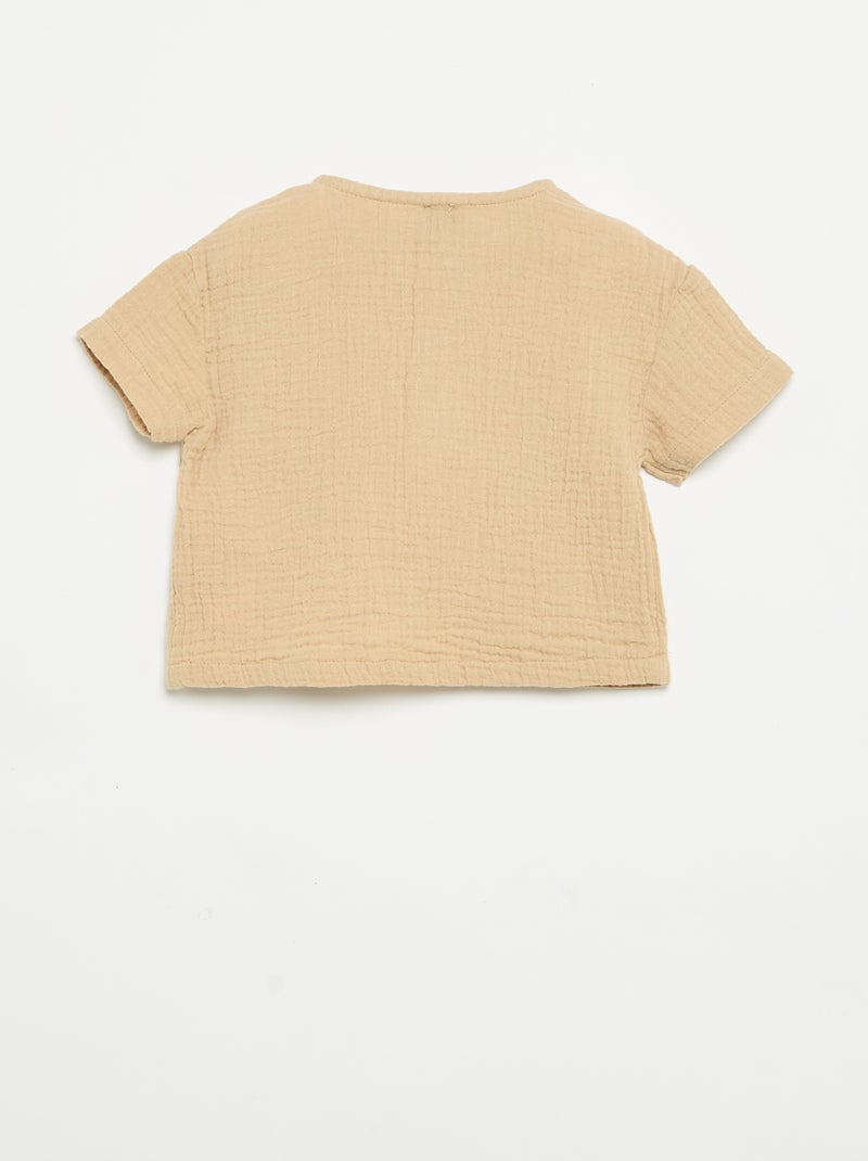 Cotton gauze shirt Beige - Kiabi