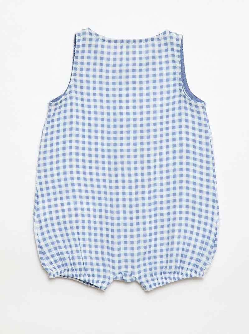 Cotton Gauze Sleepsuit Romper Blue - Kiabi