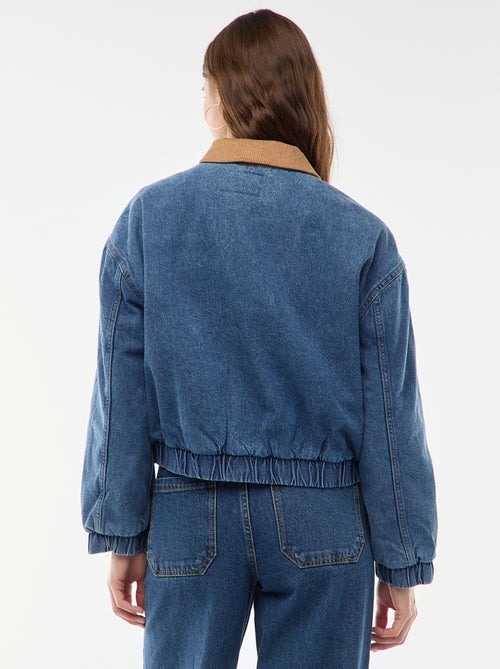 Cotton Jacket with Corduroy Collar - Kiabi