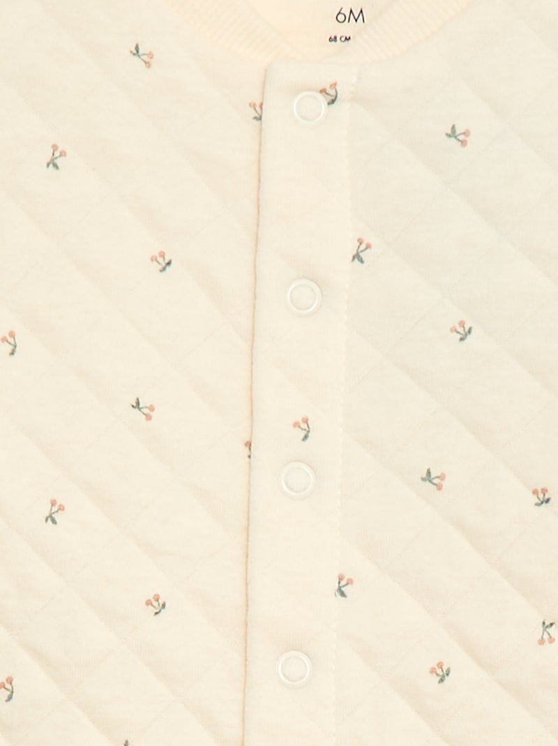 Cotton Jersey Sleepsuit White - Kiabi