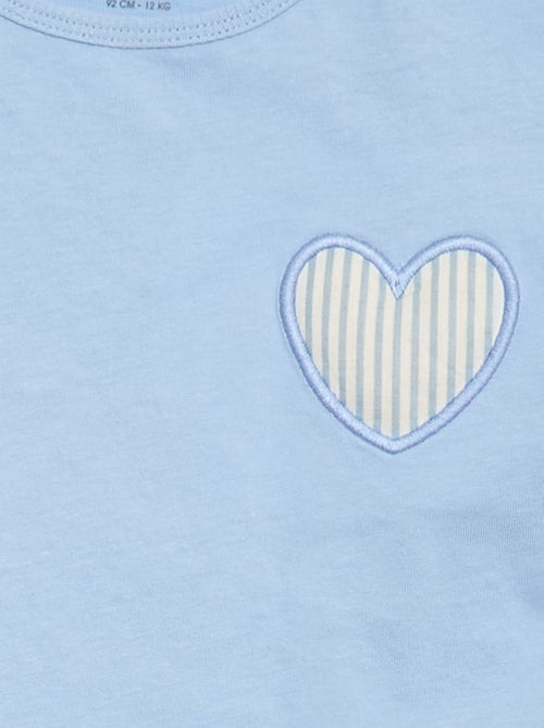 Cotton jersey T-shirt with heart patch - Kiabi