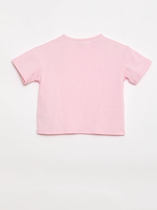 Cotton jersey T-shirt with heart patch - Kiabi