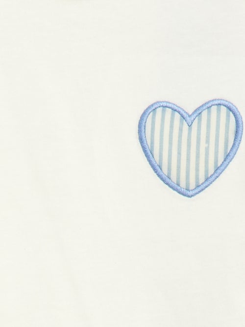 Cotton jersey T-shirt with heart patch - Kiabi