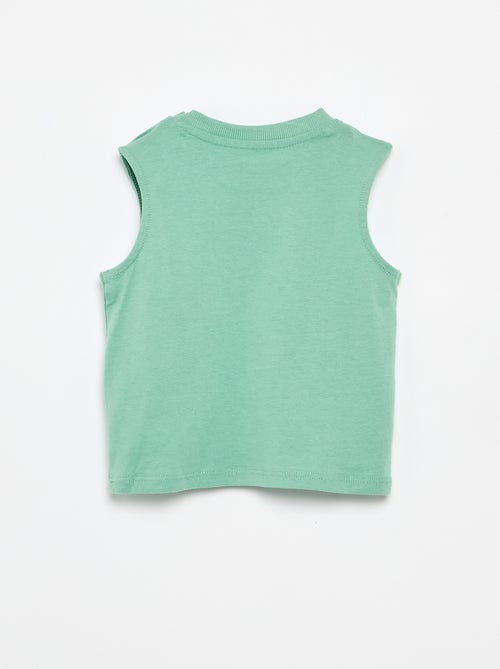 Cotton Jersey Tank Top with Chest Pocket - Kiabi