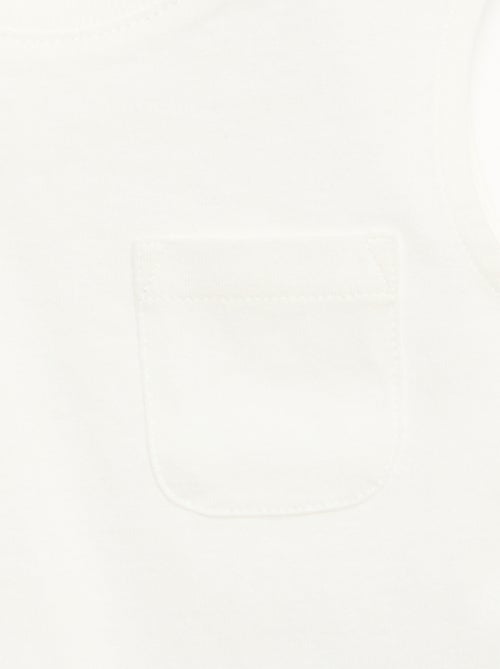 Cotton Jersey Tank Top with Chest Pocket - Kiabi