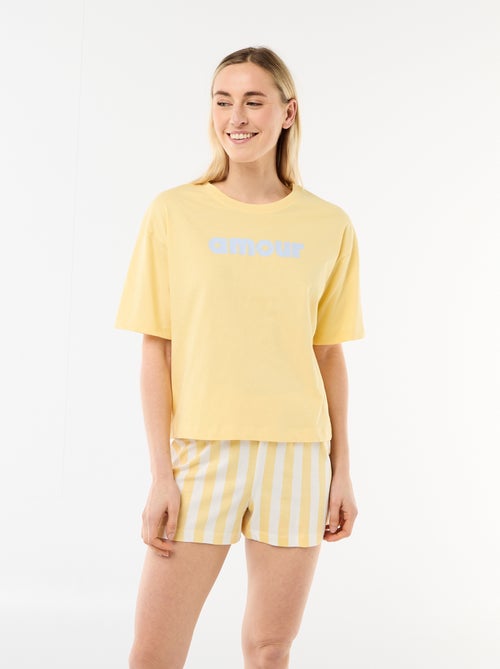 Cotton Jersey Top & Shorts Pyjama Set - Kiabi