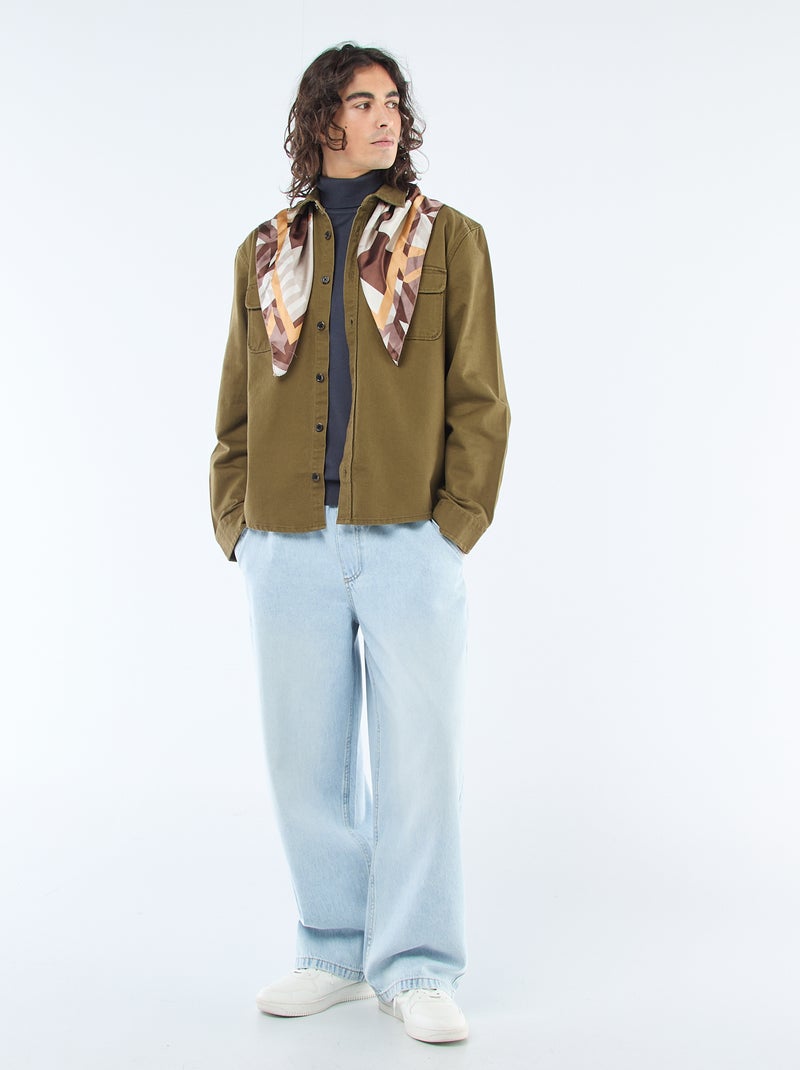 Cotton Overshirt Green - Kiabi