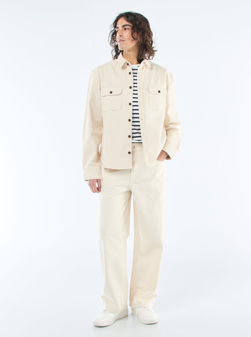 Cotton Overshirt White - Kiabi