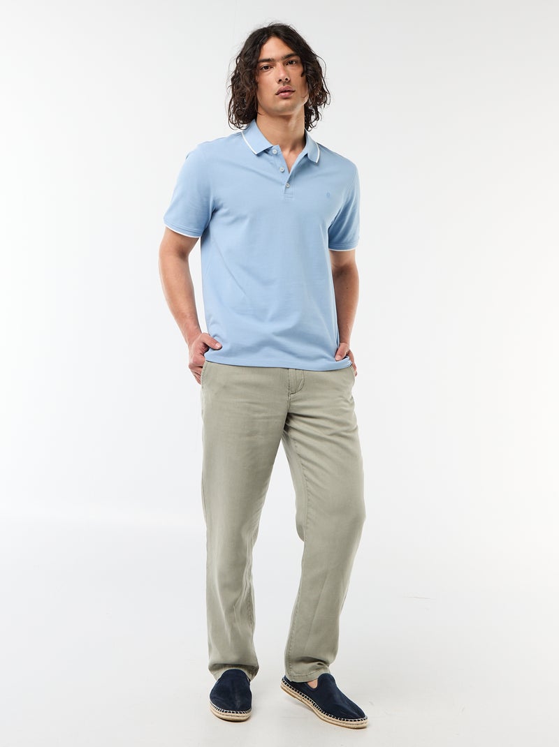 Cotton piqué polo shirt Blue - Kiabi