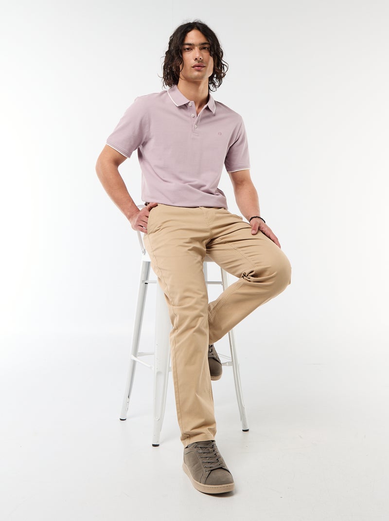 Cotton piqué polo shirt Purple - Kiabi