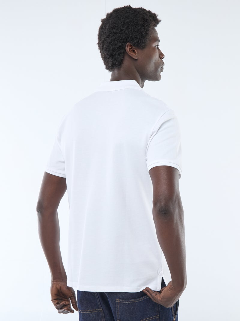 Cotton pique polo shirt white - Kiabi