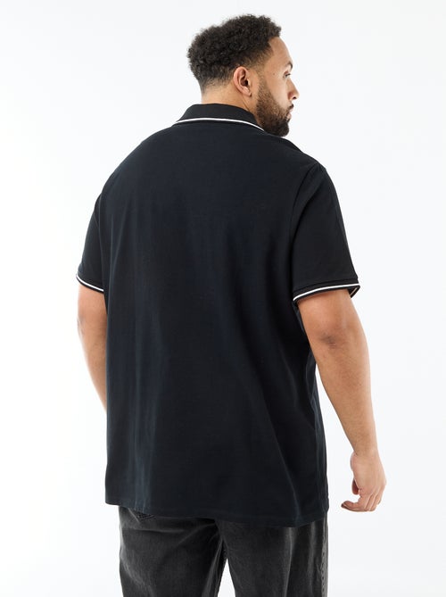 Cotton Piqué Polo Shirt with Buttonless Polo Collar - Kiabi