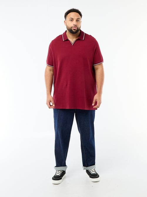 Cotton Piqué Polo Shirt with Buttonless Polo Collar - Kiabi