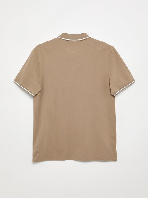 Cotton piqué polo shirt with chest embroidery - Kiabi