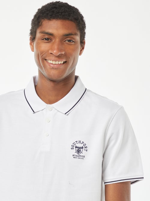 Cotton piqué polo shirt with chest embroidery - Kiabi