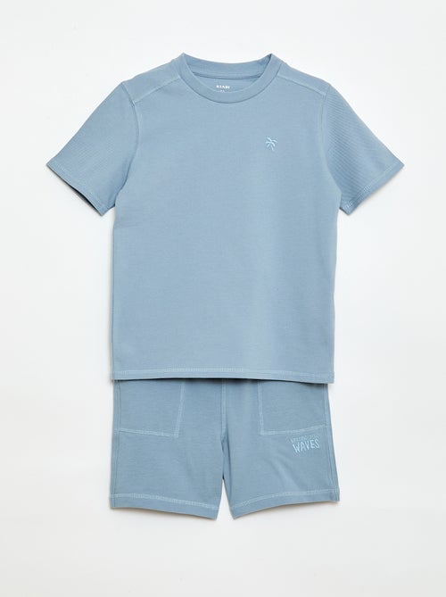 Cotton piqué t-shirt and shorts set - Kiabi