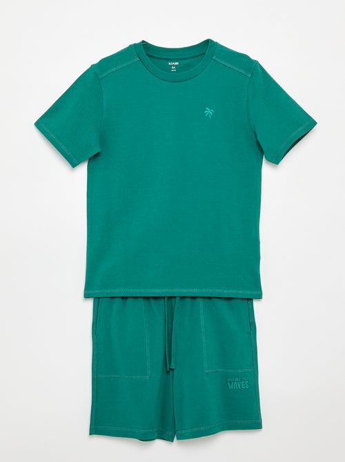 Cotton piqué t-shirt and shorts set - Kiabi