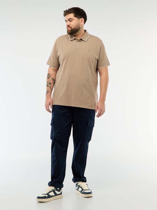 Cotton polo shirt with contrasting details - Kiabi