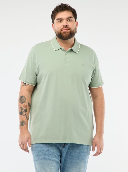 Cotton polo shirt with contrasting details - Kiabi
