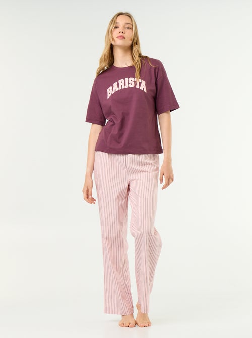 Cotton Pyjama Set - T-shirt & Pants - Kiabi