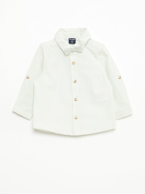 Cotton Shirt with Detachable Bow Tie - Kiabi