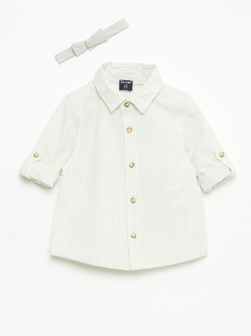 Cotton Shirt with Detachable Bow Tie - Kiabi