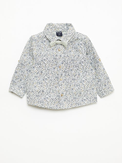 Cotton Shirt with Detachable Bow Tie - Kiabi