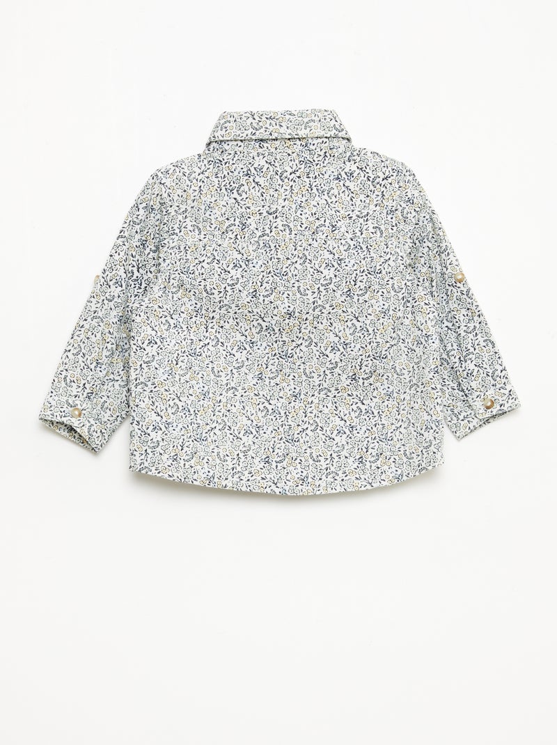 Cotton Shirt with Detachable Bow Tie White - Kiabi