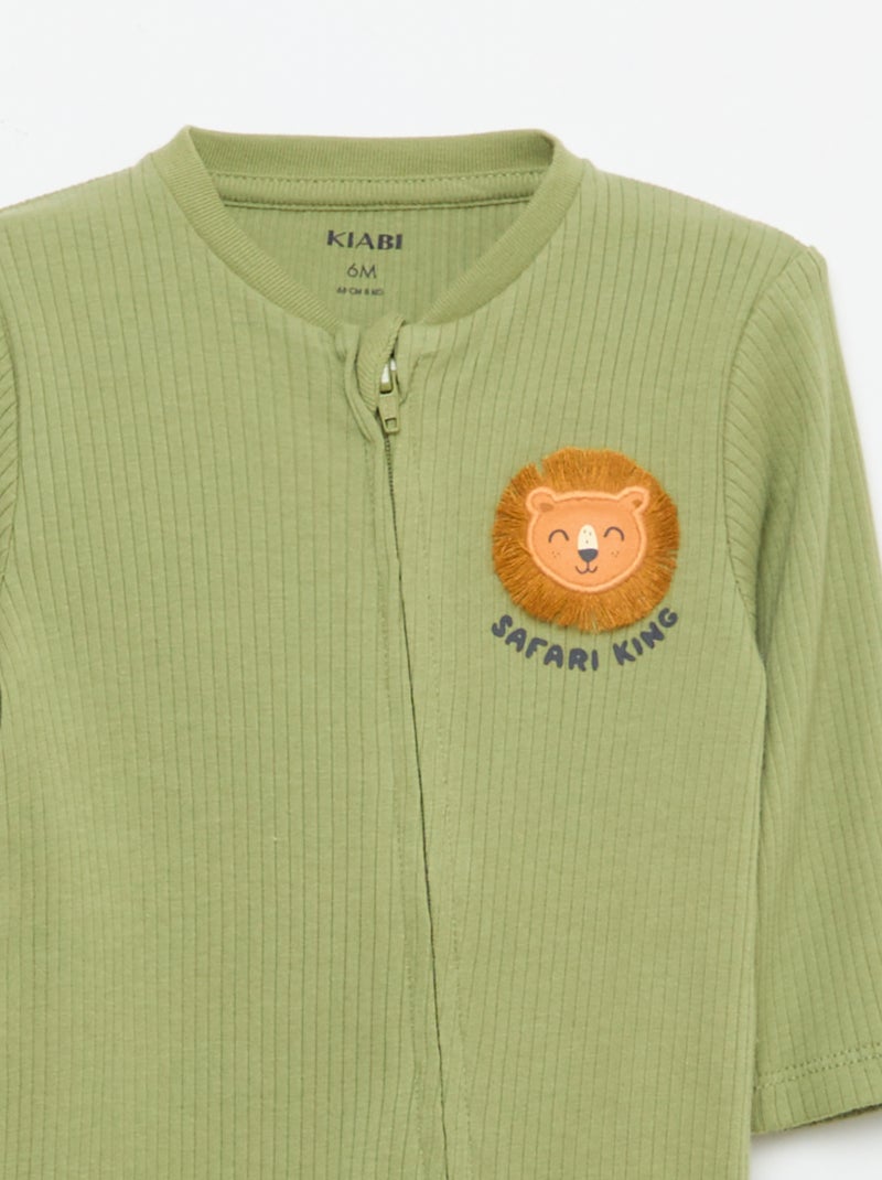 Cotton Sleepsuit Khaki - Kiabi