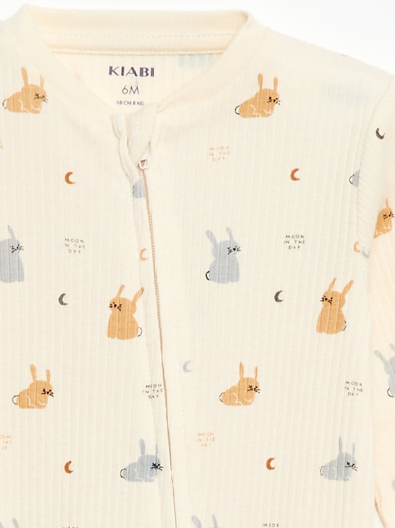 Cotton Sleepsuit White - Kiabi