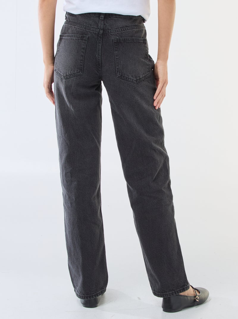 Cotton straight denim jeans Black - Kiabi