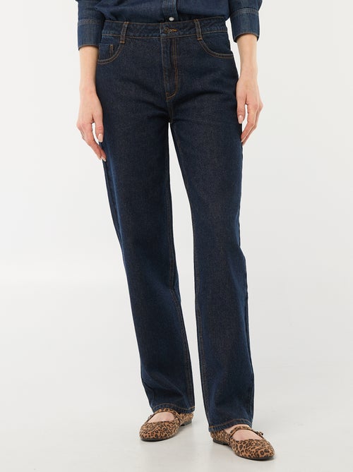 Cotton Straight Denim Jeans - Kiabi
