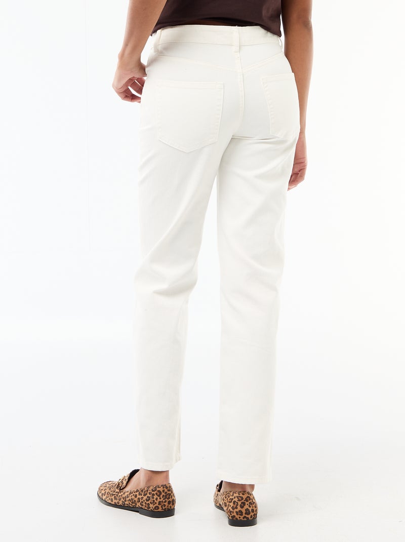 Cotton Straight Denim Jeans White - Kiabi