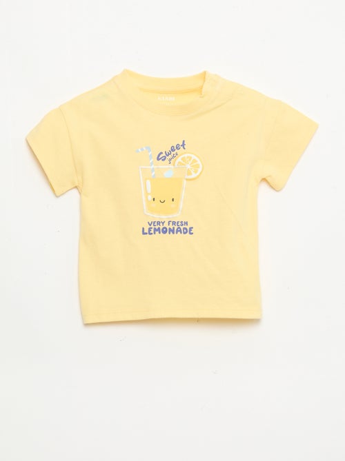 Cotton T-shirt with chest embroidery - Kiabi