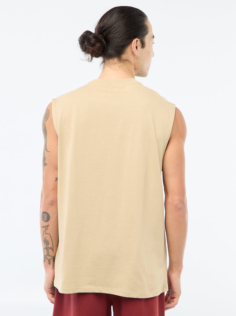 Cotton Tank Top Beige - Kiabi