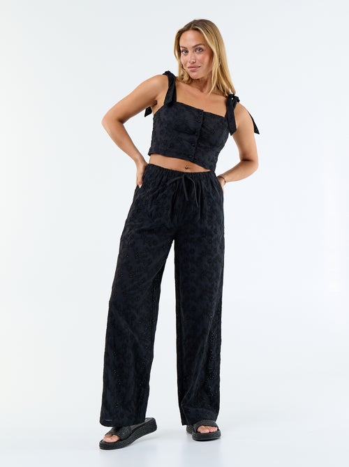 Cotton Tank Top with Tie Straps - Kiabi