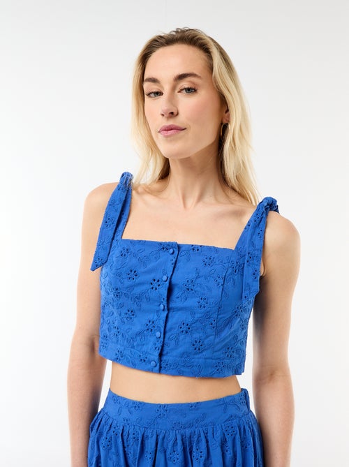 Cotton Tank Top with Tie Straps - Kiabi
