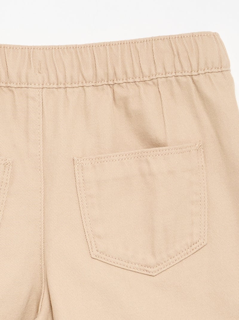 Cotton trousers - comfortable fit Beige - Kiabi
