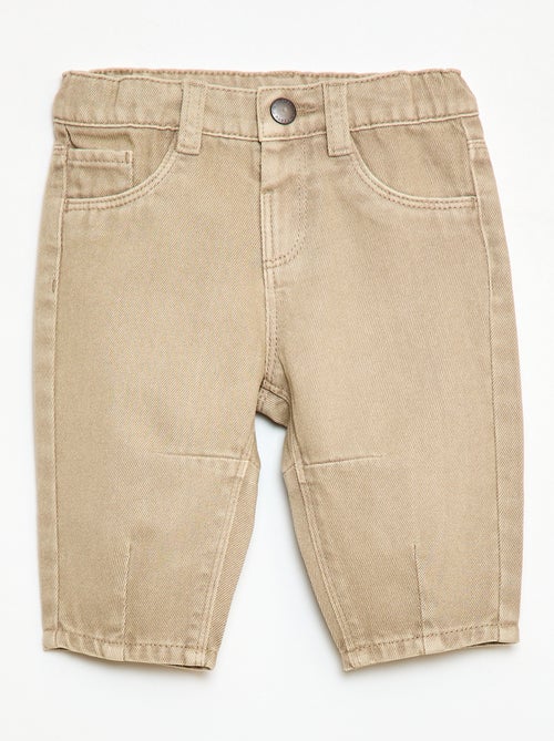 Cotton twill paperbag trousers - Kiabi