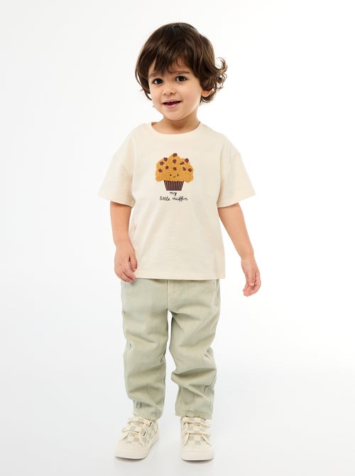 Cotton twill paperbag trousers - Kiabi