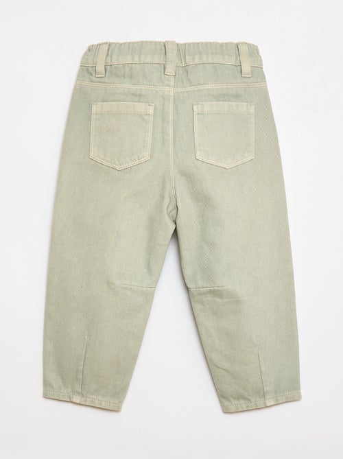 Cotton twill paperbag trousers - Kiabi