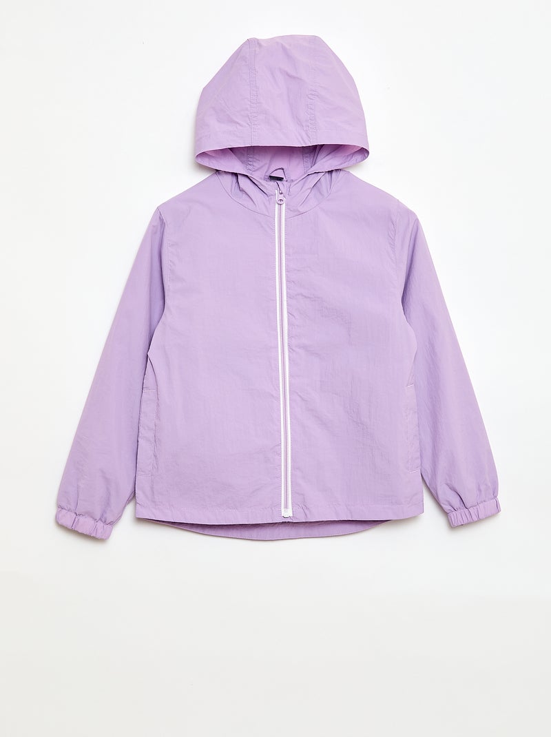 Coupe-vent uni pliable dans sa capuche Violet - Kiabi