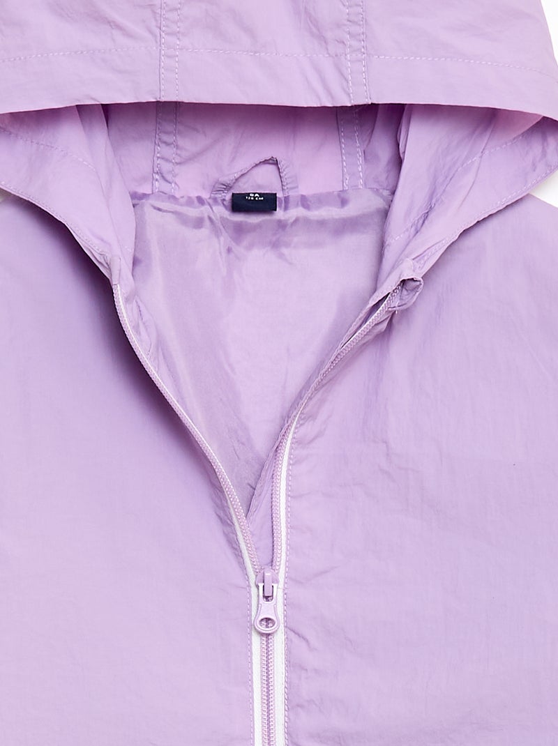 Coupe-vent uni pliable dans sa capuche Violet - Kiabi
