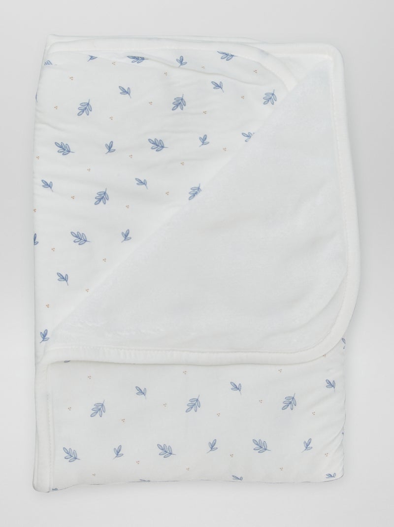 Couverture avec imprimé Blanc avec fleurs - Kiabi