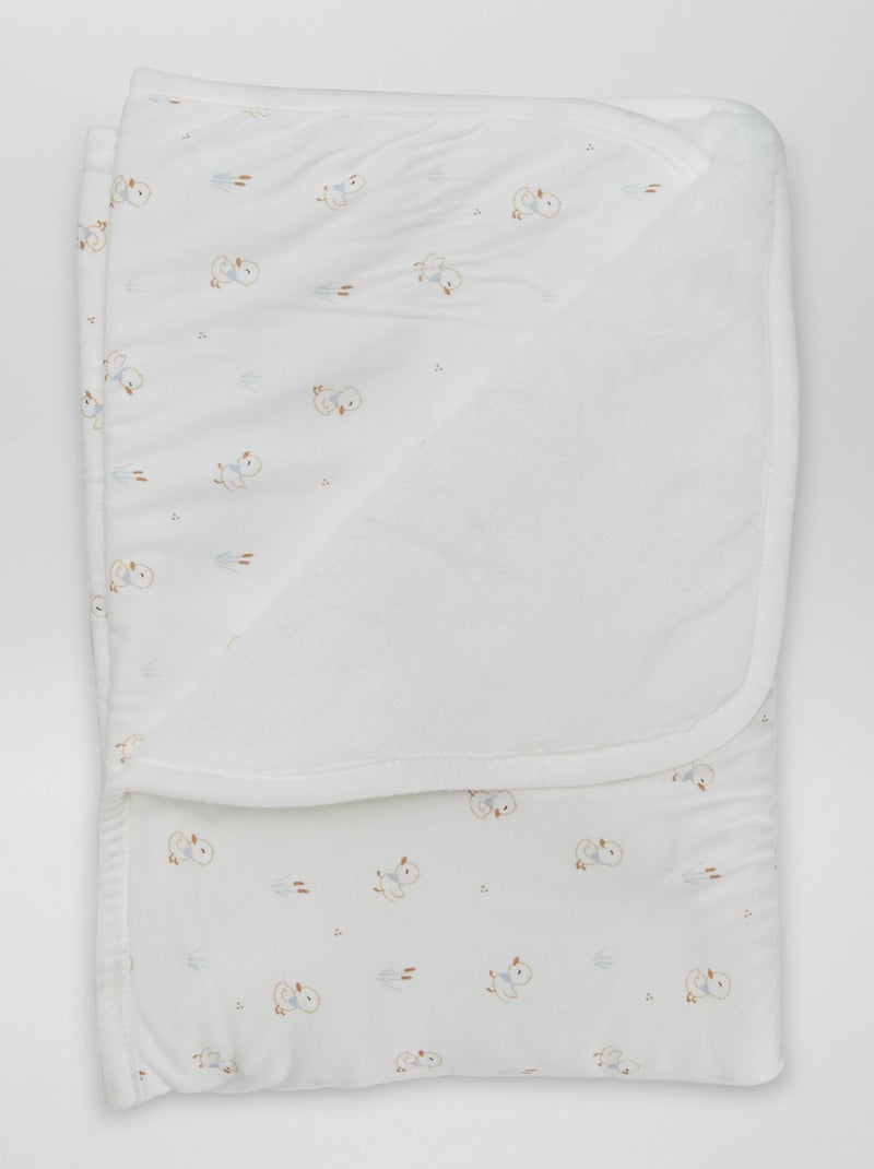 Couverture avec imprimé Blanc - Kiabi