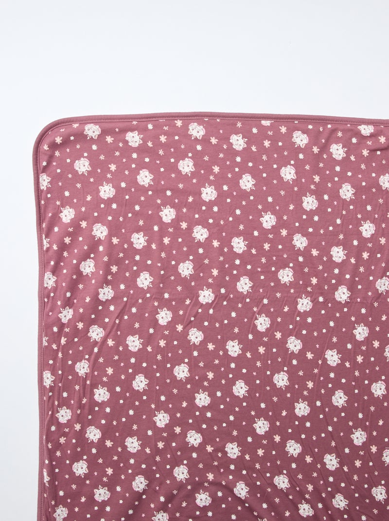 Couverture double face 'Disney' 'Marie' en jersey coton 80x100 cm Rose - Kiabi