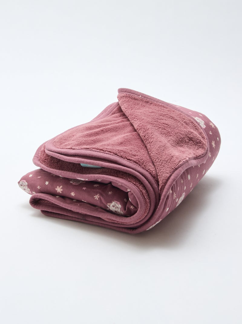 Couverture double face 'Disney' 'Marie' en jersey coton 80x100 cm Rose - Kiabi